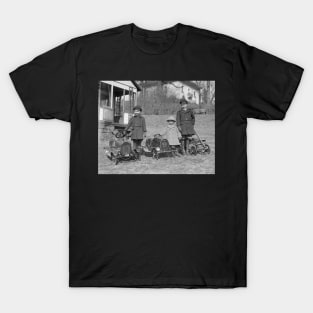 Children with Pedal Cars, 1924. Vintage Photo T-Shirt